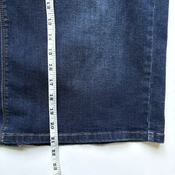 J JILL Denim Smooth Fit Skirt Size 16 | Dark Wash Cotton Classic Casual Preppy - Picture 9 of 9